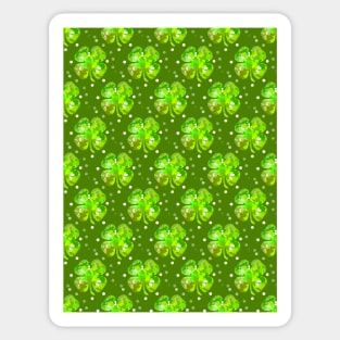 ST PADDYS Day  Four Leaf Clover - St Patricks Day Art Sticker